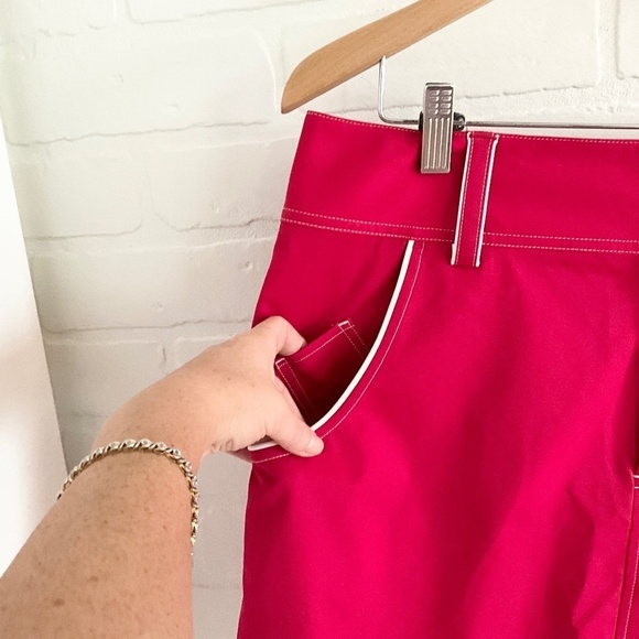 Adidas Mini Skirt Red White trim Blokettecore Tennis Prep pockets Sz 10 - Picture 8 of 12